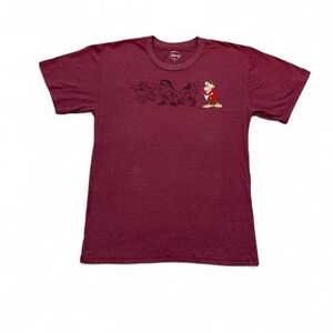 Disney Vintage 90s Embroidered Seven Dwarfs Maroon Character Tee